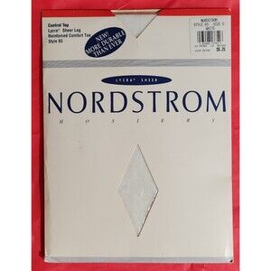 Nordstrom Hosiery Size D White Lycra Sheer Leg Reinforced Comfort Toe Style 93